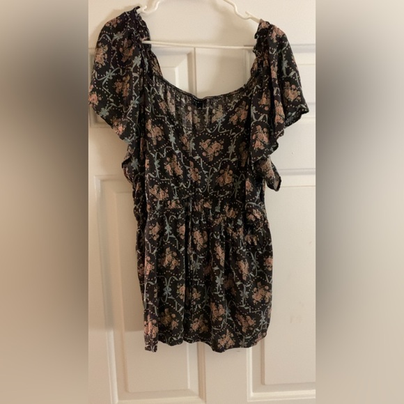 torrid Tops - Torrid 3 Floral Black and Pink Women's Top